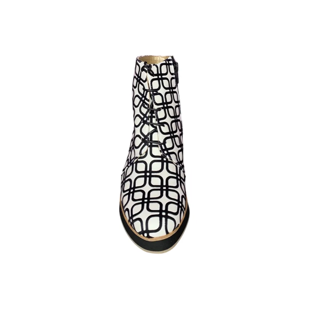 TOUBI Black/White Geo Print Lace Up