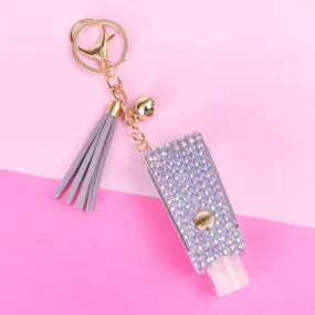 Zoey Rhinestone Sanitizer Holder Keychain - Lavender